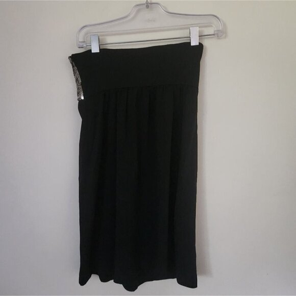 THEORY | Lensley dress strapless sequins black Wool Silk sz 2 - Picture 4 of 5